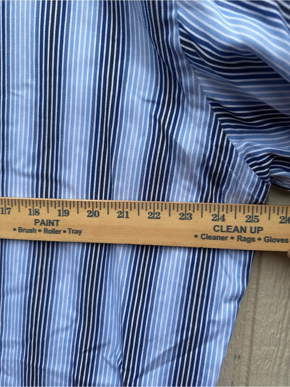 Thomas Dean Men’s XL Blue White Striped Dress Shirt 100% Pima Cotton - Picture 9 of 11